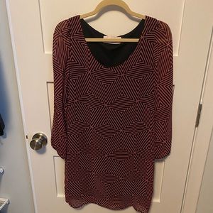 Size small retro pink and black shift dress